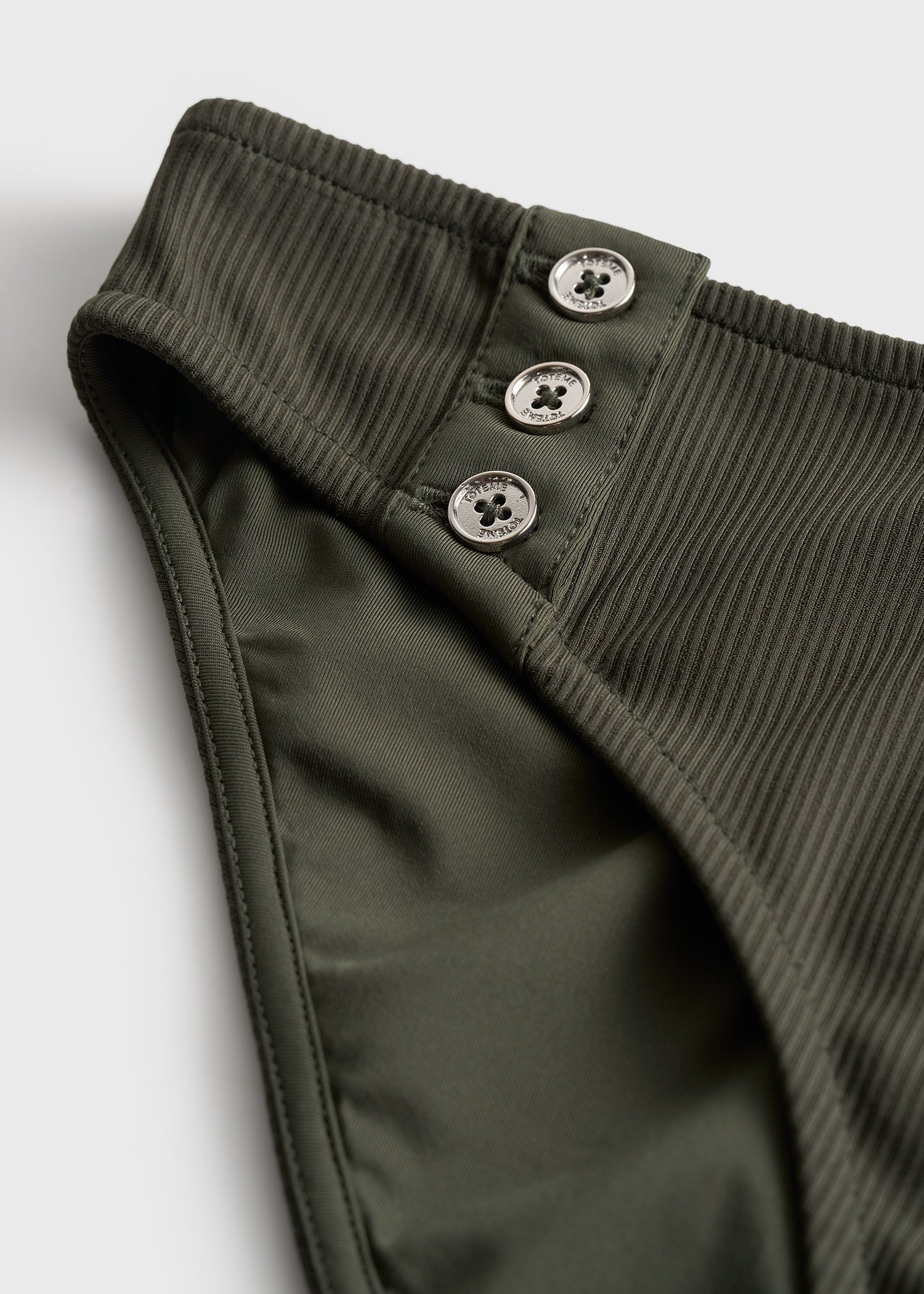Ribbed bikini bottoms dark green