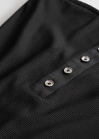 Ribbed strapless swimsuit black