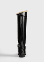 Shearling riding boots black/beige