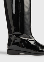 Shearling riding boots black/beige