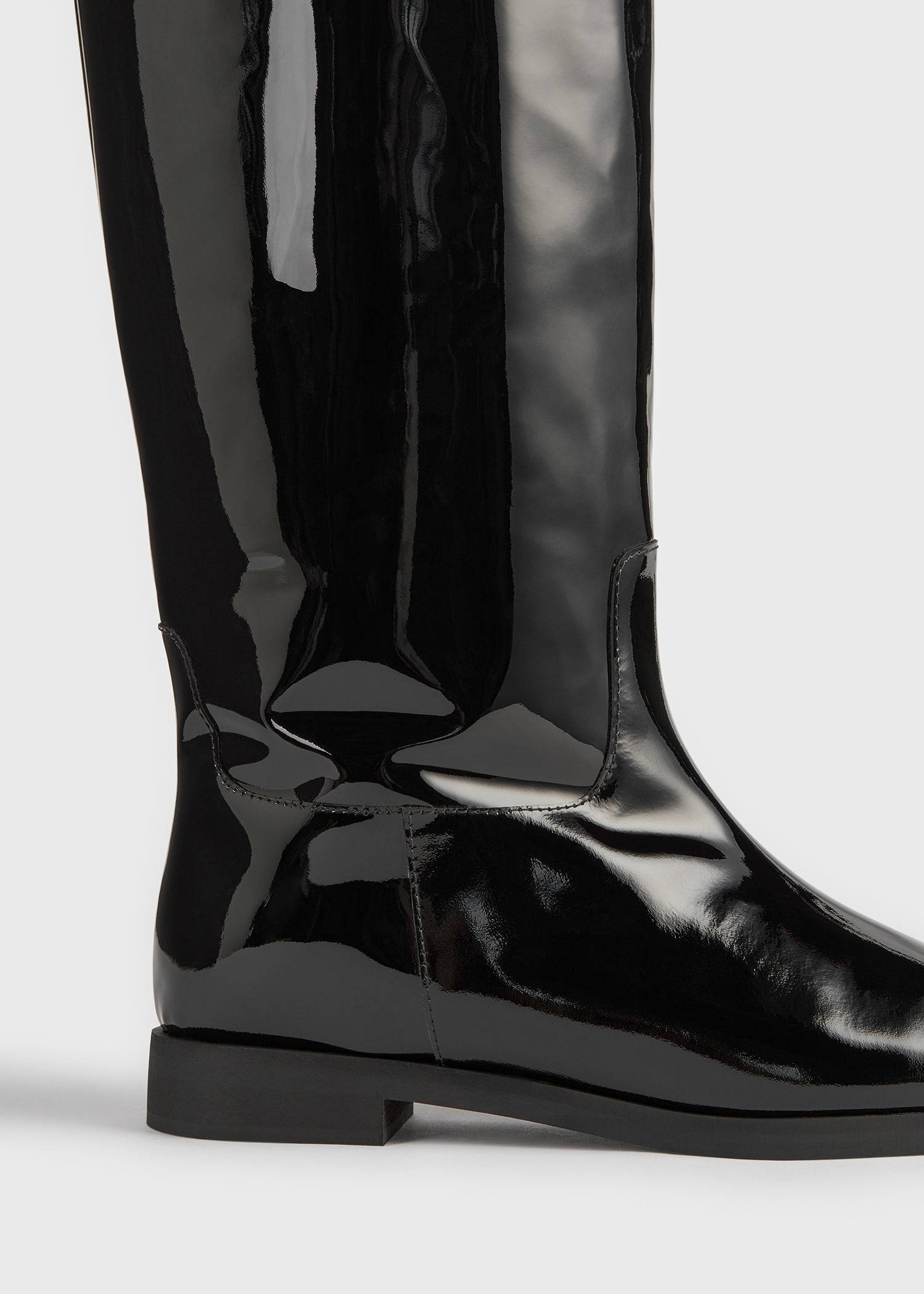 Shearling riding boots black/beige