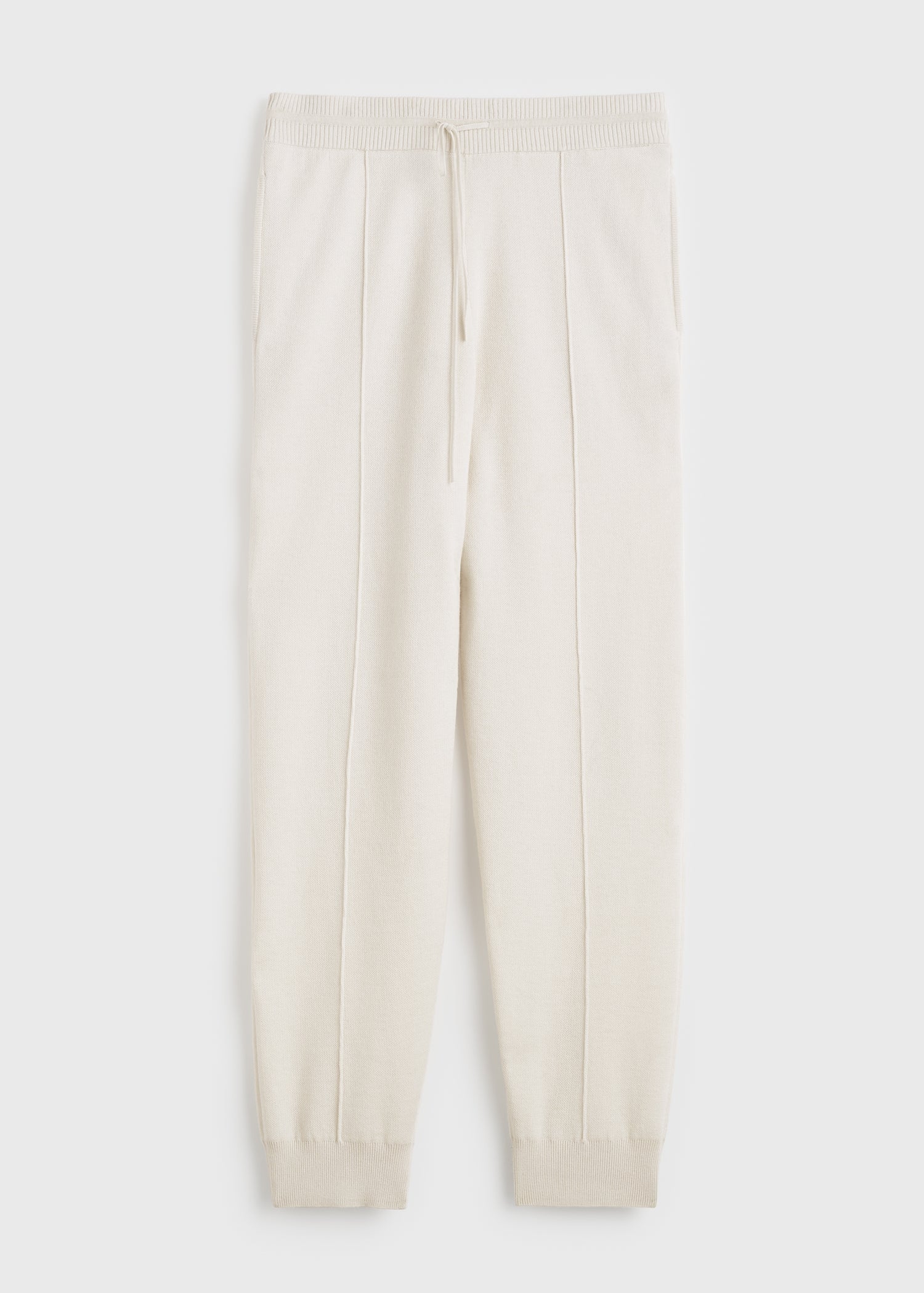 Pintucked sweatpants ecru