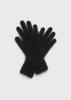 Brushed cashmere gloves black