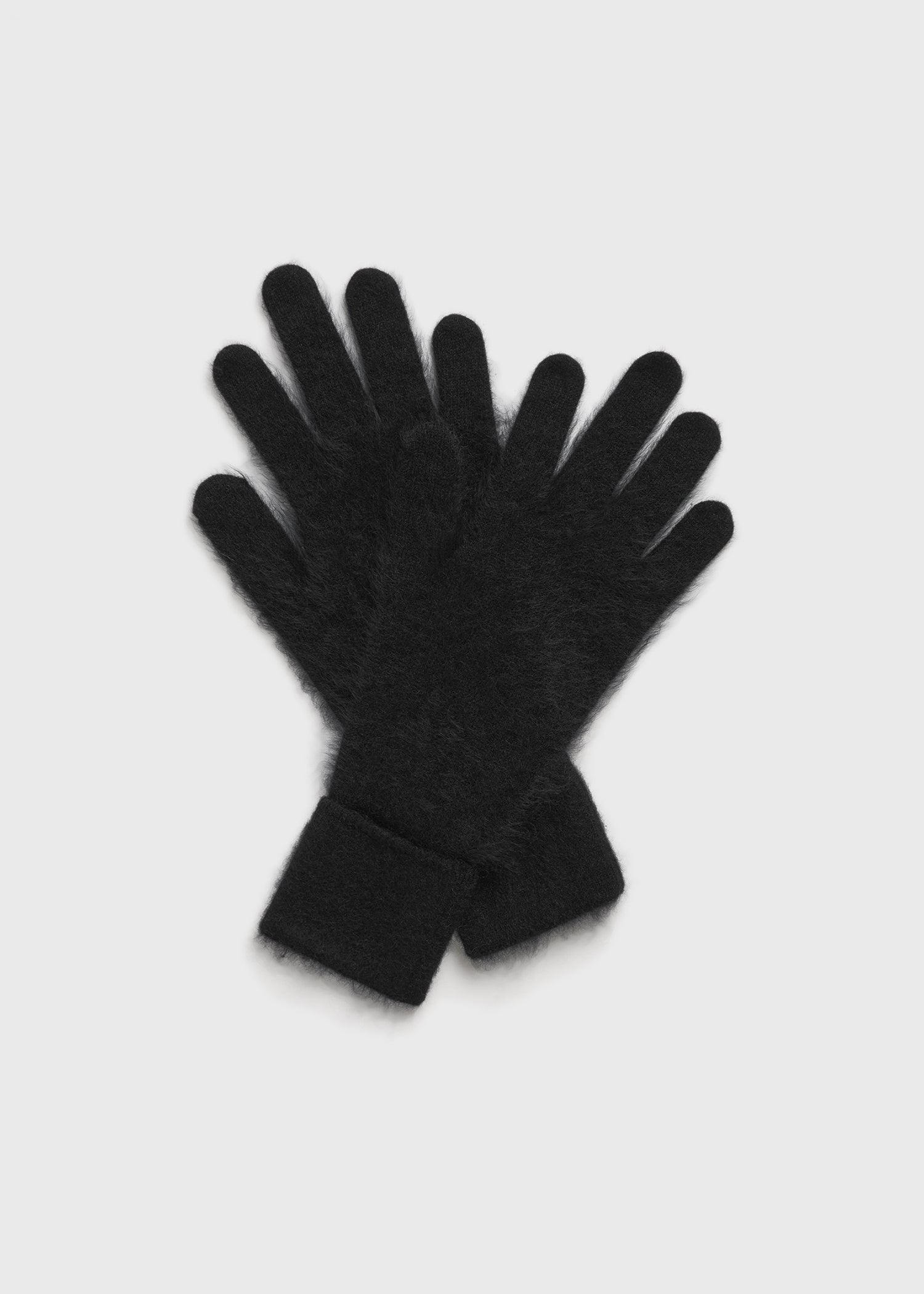 Brushed cashmere gloves black