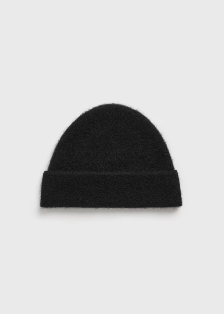 Brushed cashmere beanie black