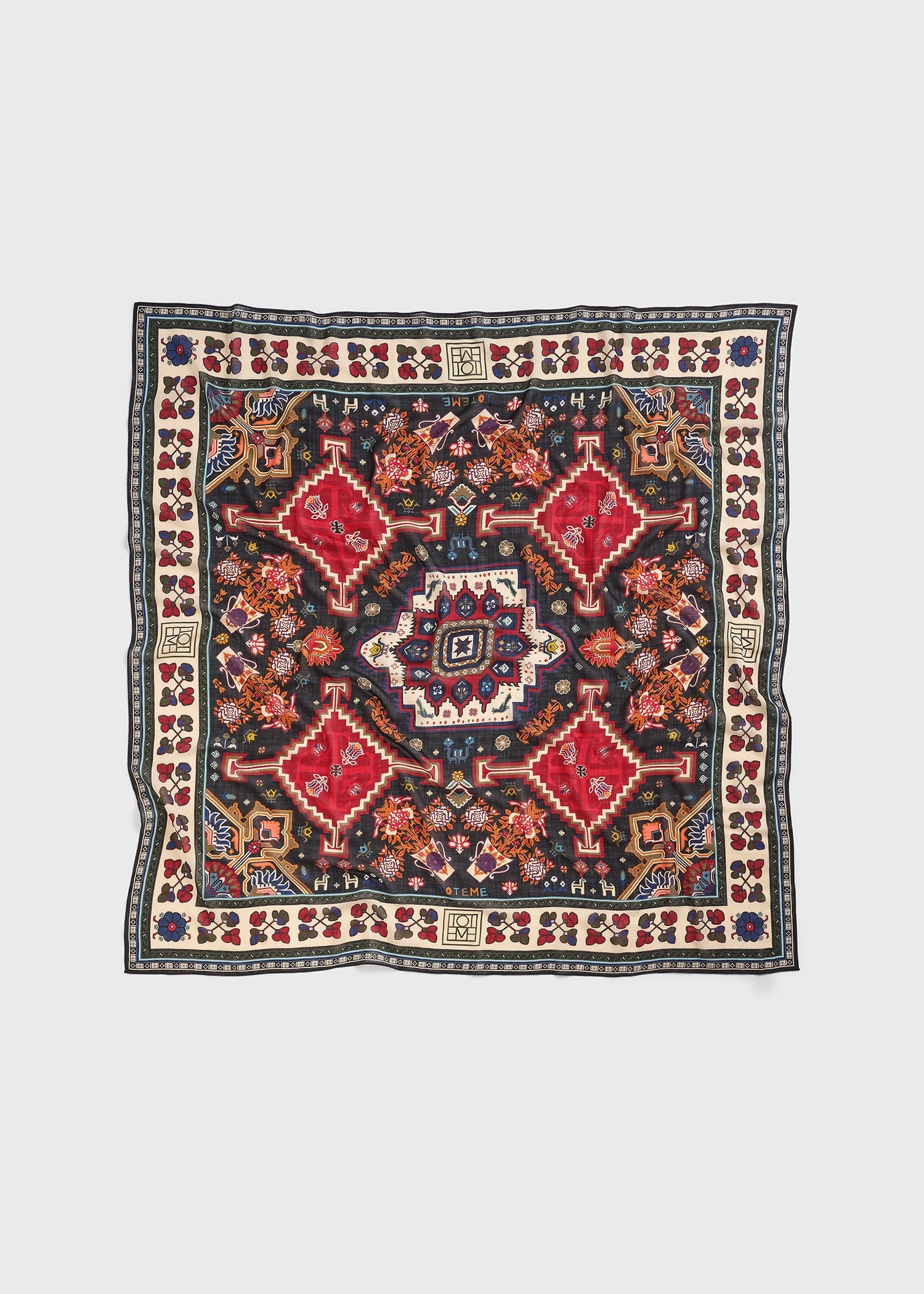 Winter blanket scarf navy/red