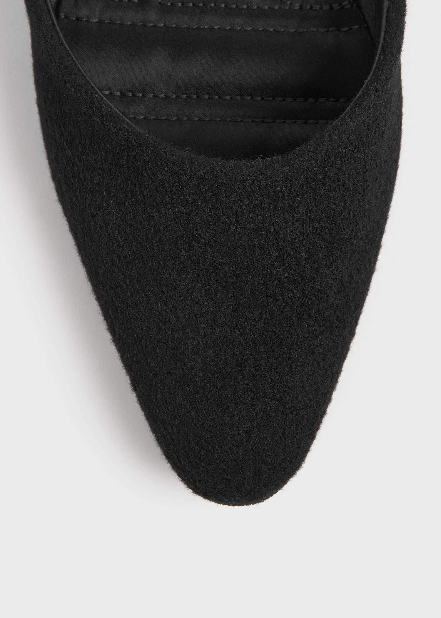 Wool-cashmere lounge slippers black