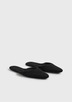 Wool-cashmere lounge slippers black