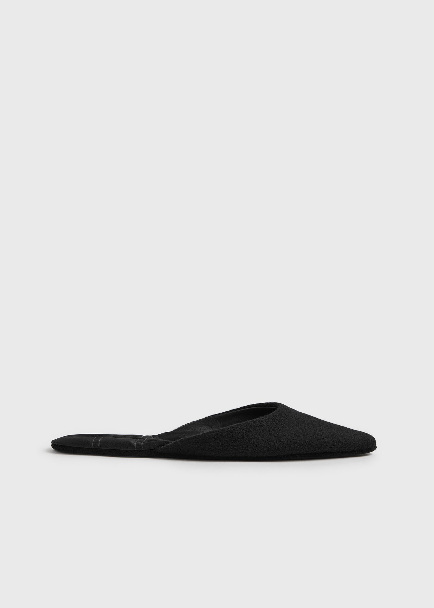 Wool-cashmere lounge slippers black