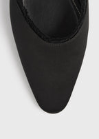 Frayed satin lounge slippers black