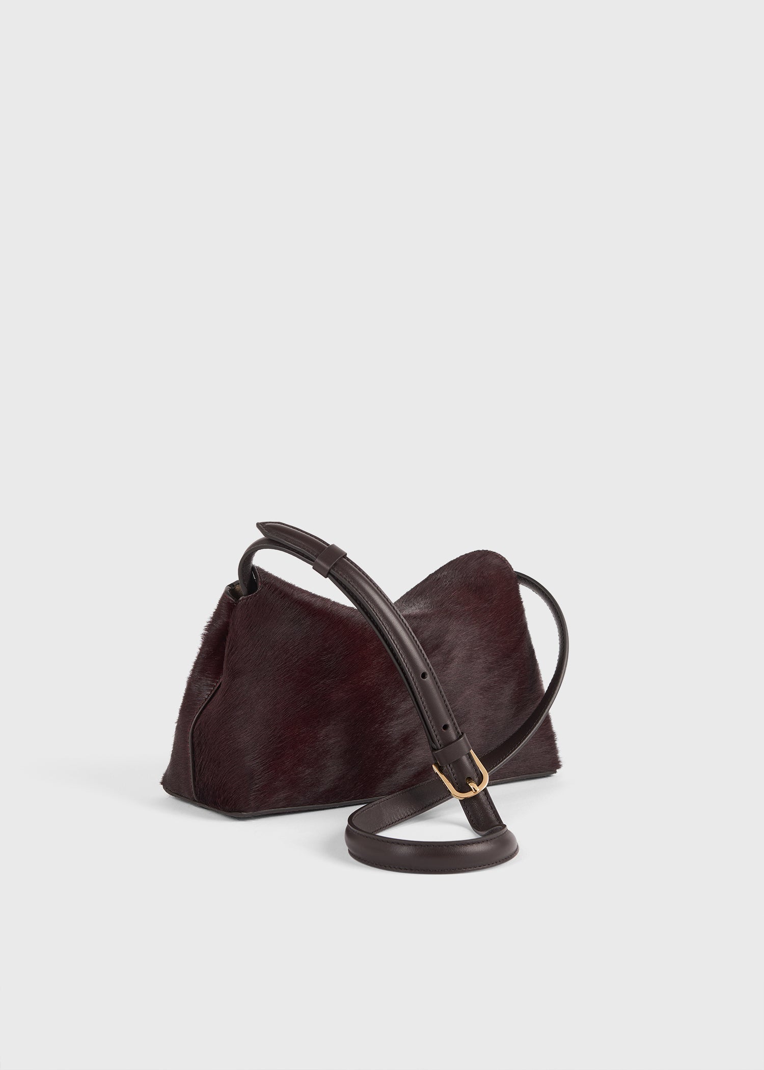 T-lock pony hair clutch wine