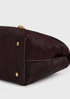 T-lock pony hair clutch wine