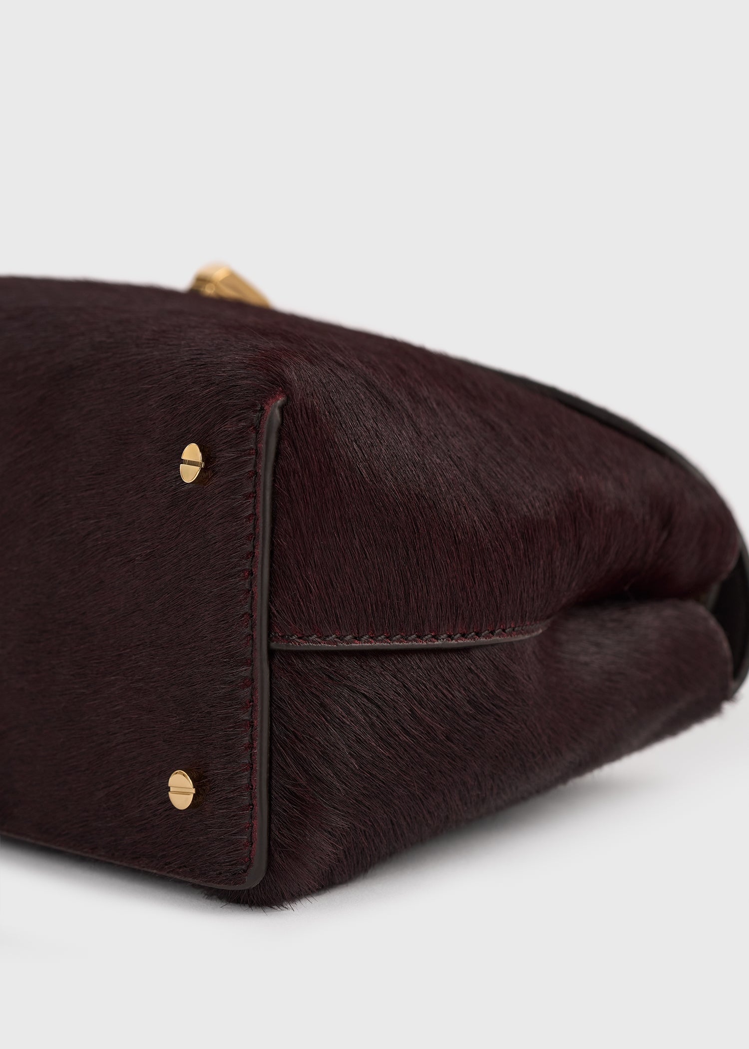 T-lock pony hair clutch wine