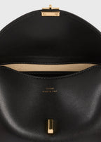 Mini T-lock leather clutch black