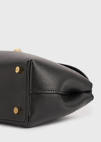 Mini T-lock leather clutch black