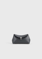 Mini T-lock leather clutch shark