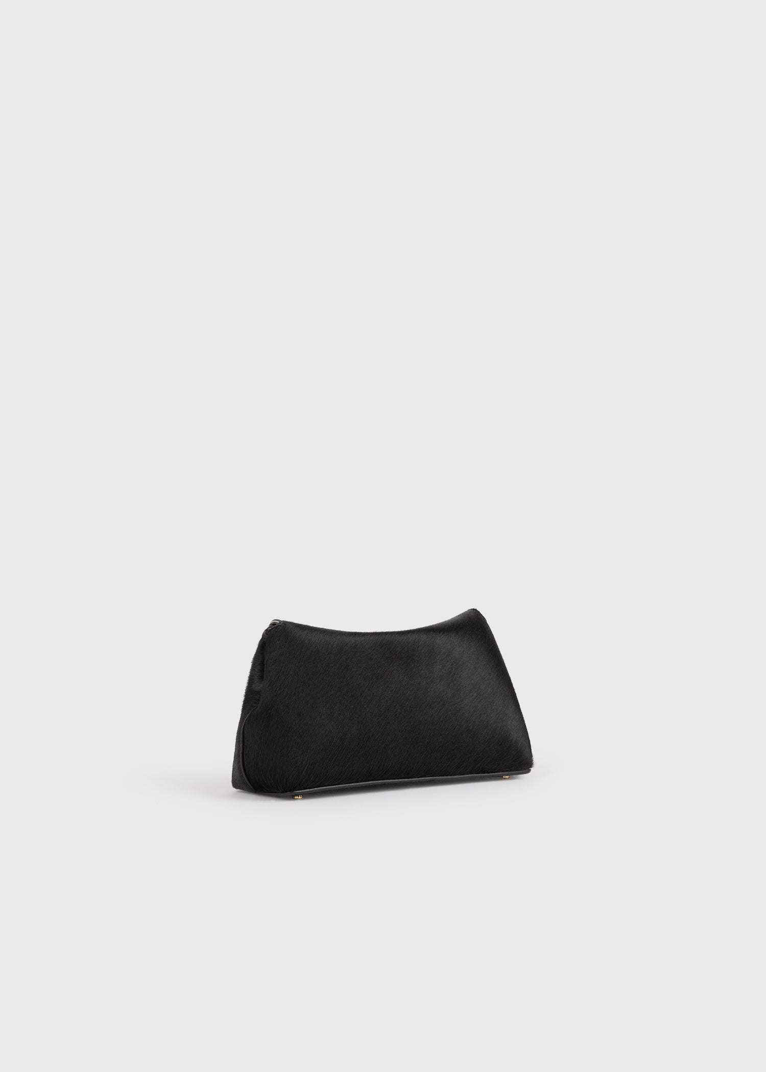 Mini T-lock pony hair clutch black