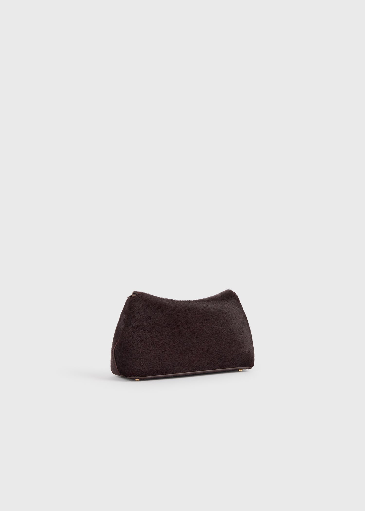 Mini T-lock pony hair clutch wine