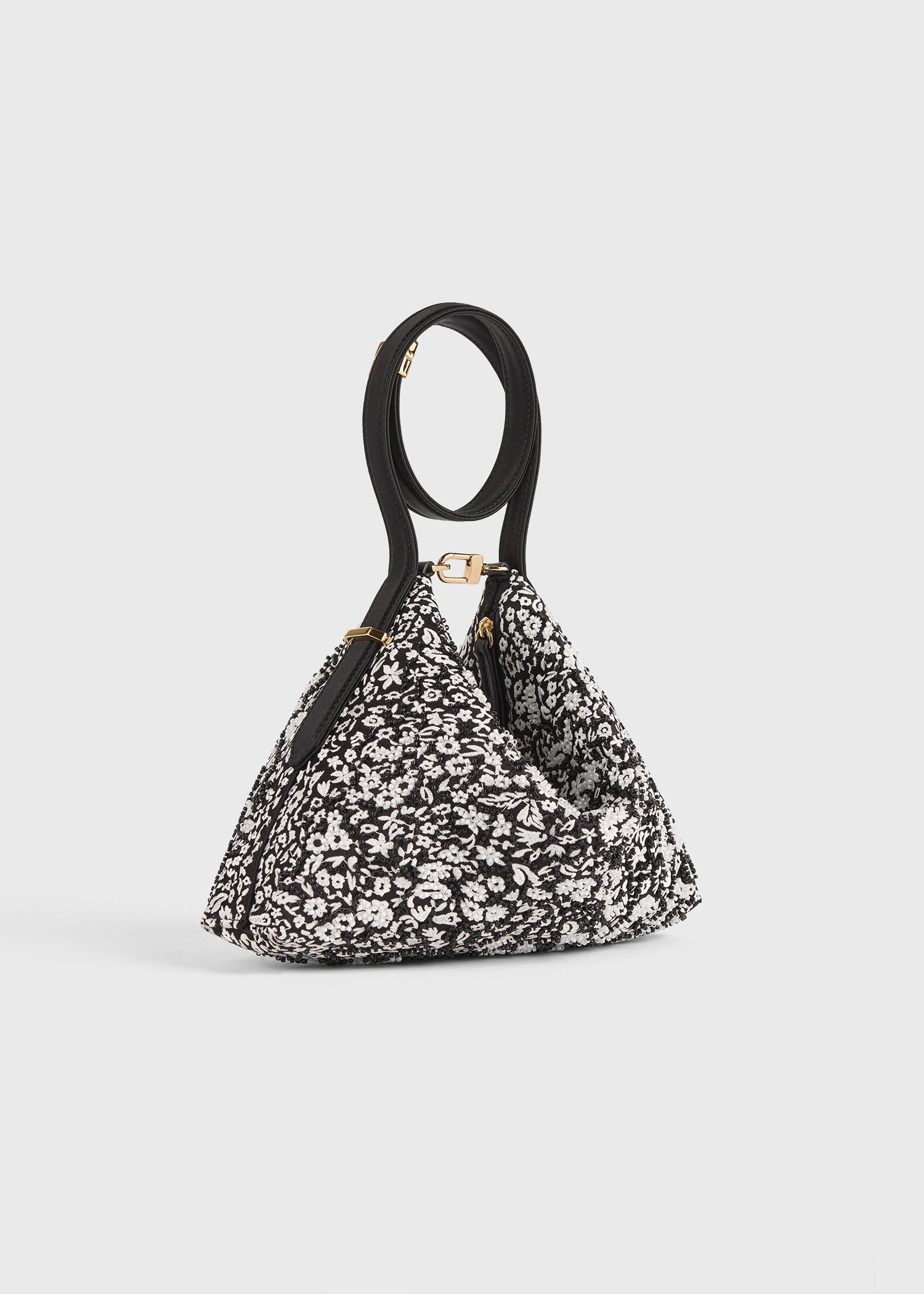 Bevel floral wristlet black/white – TOTEME