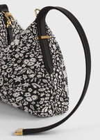 Bevel floral wristlet black/white