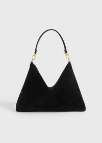 Medium Bevel suede bag black