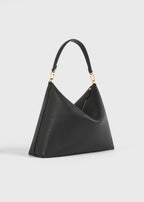 Medium Bevel grained-leather bag black