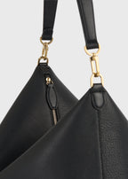 Medium Bevel grained-leather bag black