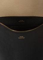 Medium Bevel grained-leather bag black