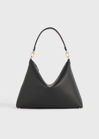Medium Bevel grained-leather bag black