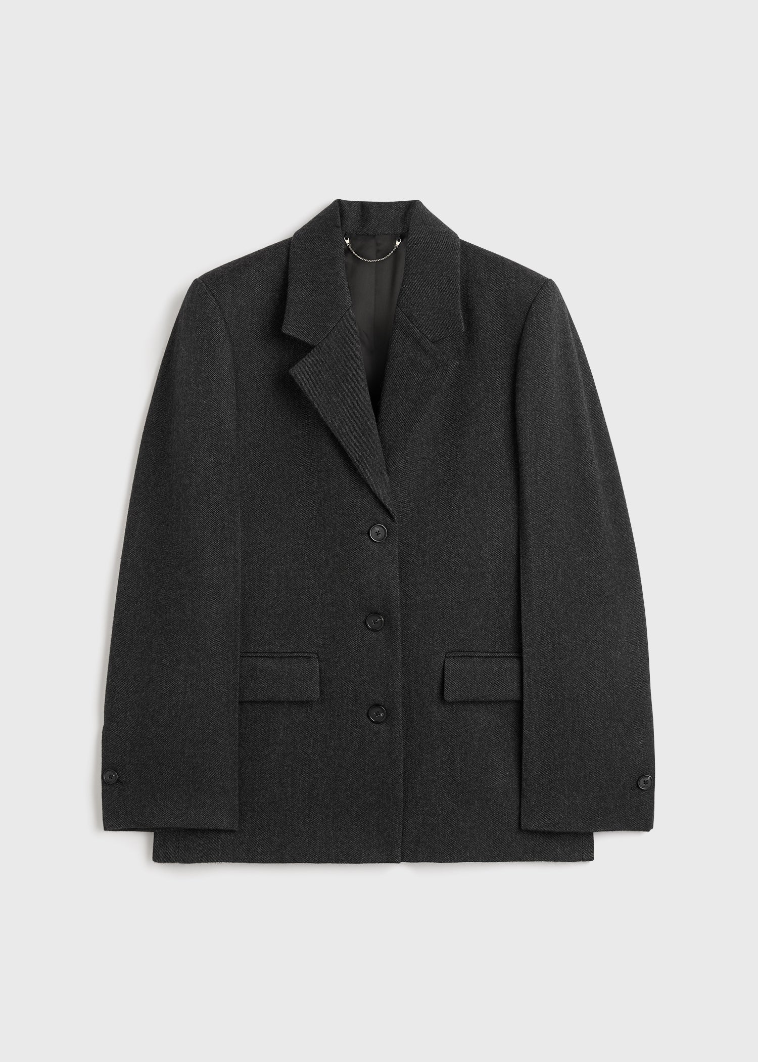 Twill suit jacket charcoal