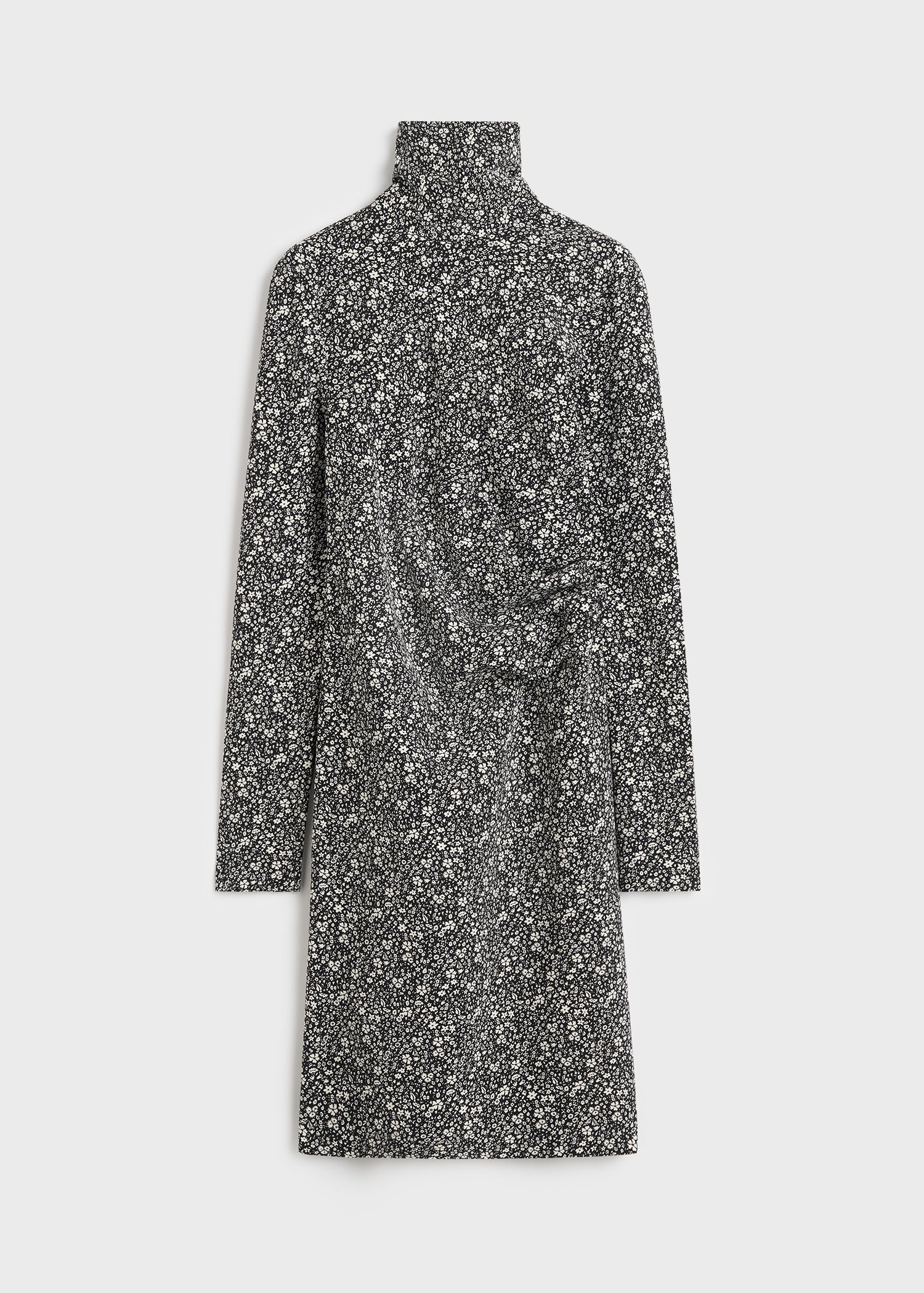 Floral twist dress black/white