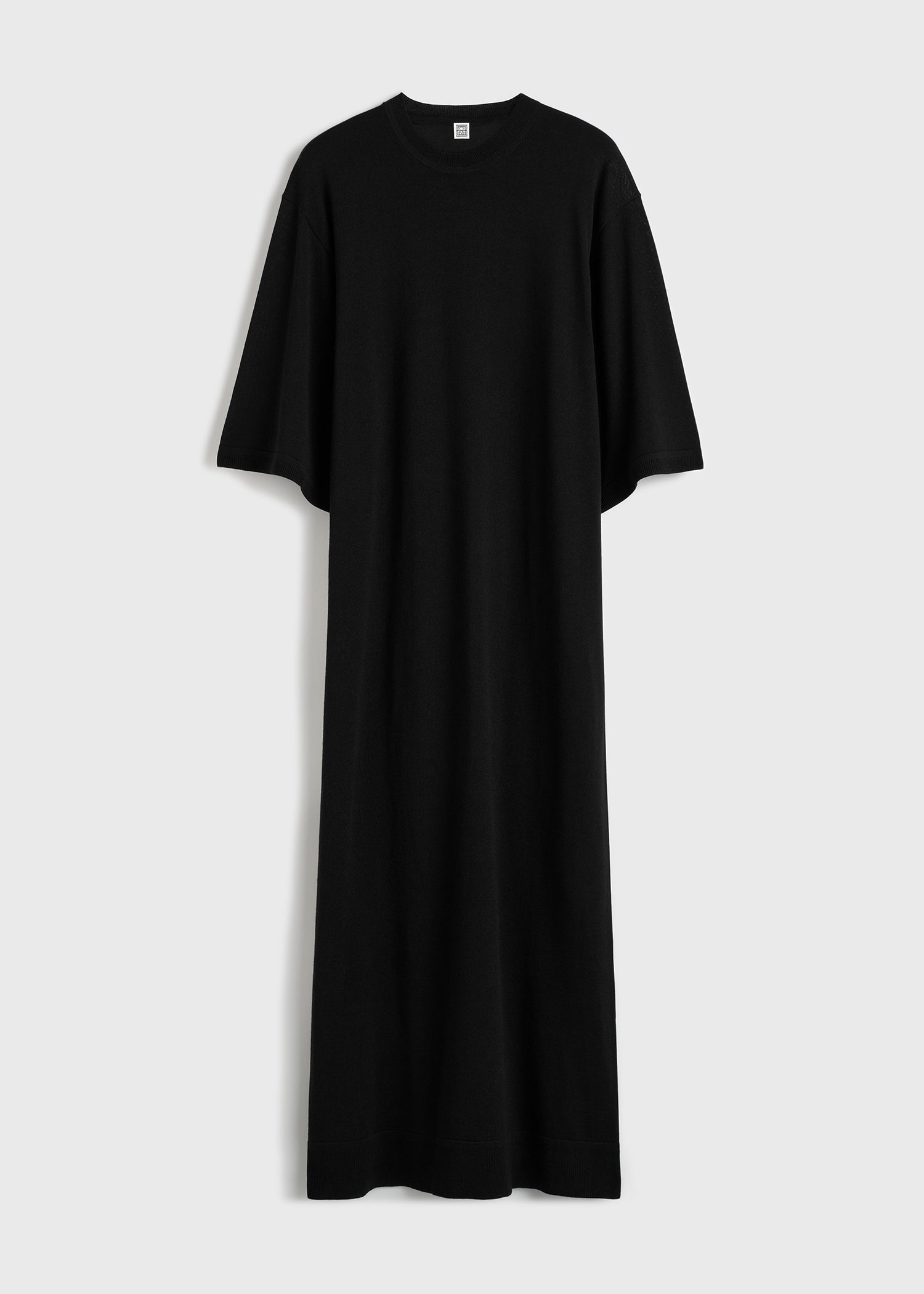 Merino knit tee dress black