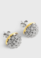Diamond lace studs silver