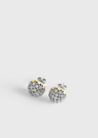 Diamond lace studs silver