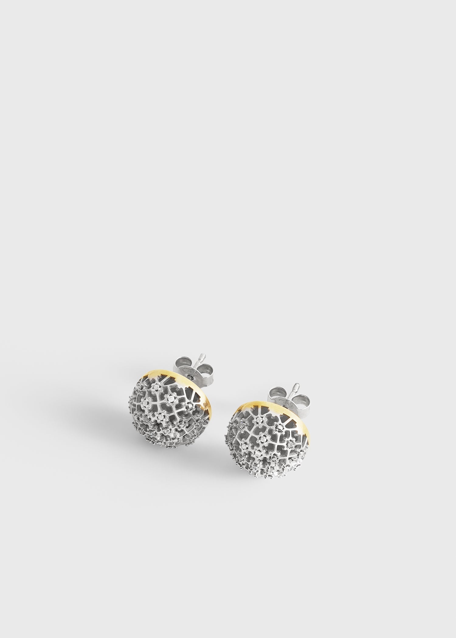 Diamond lace studs silver