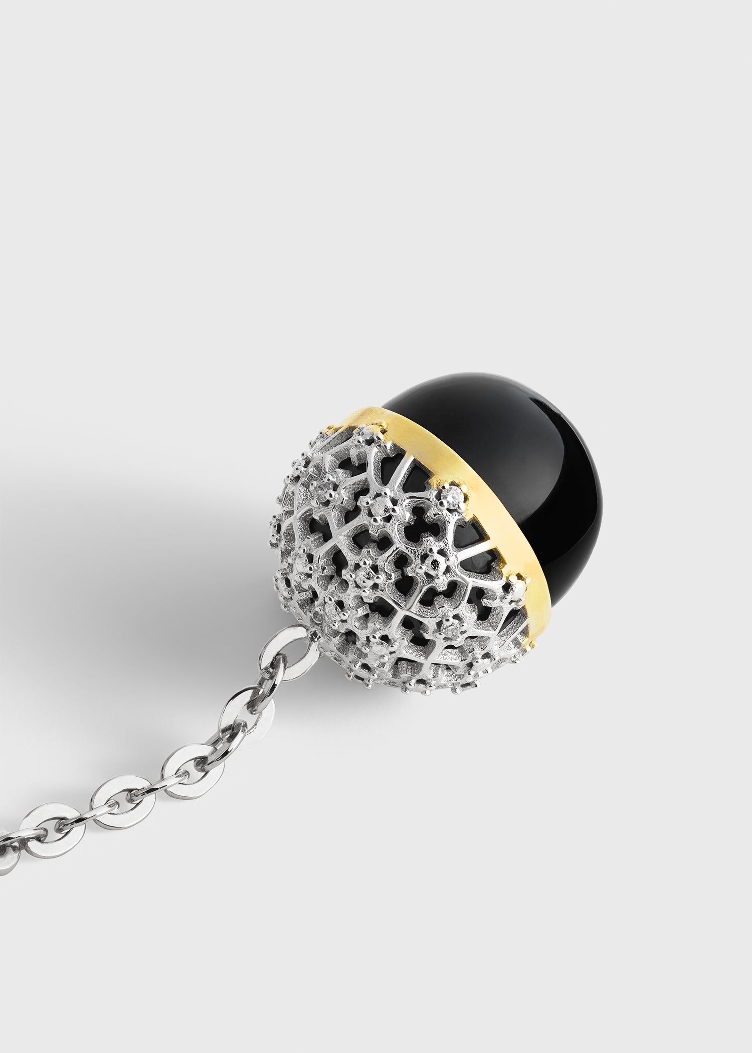 Diamond lace drops silver/black