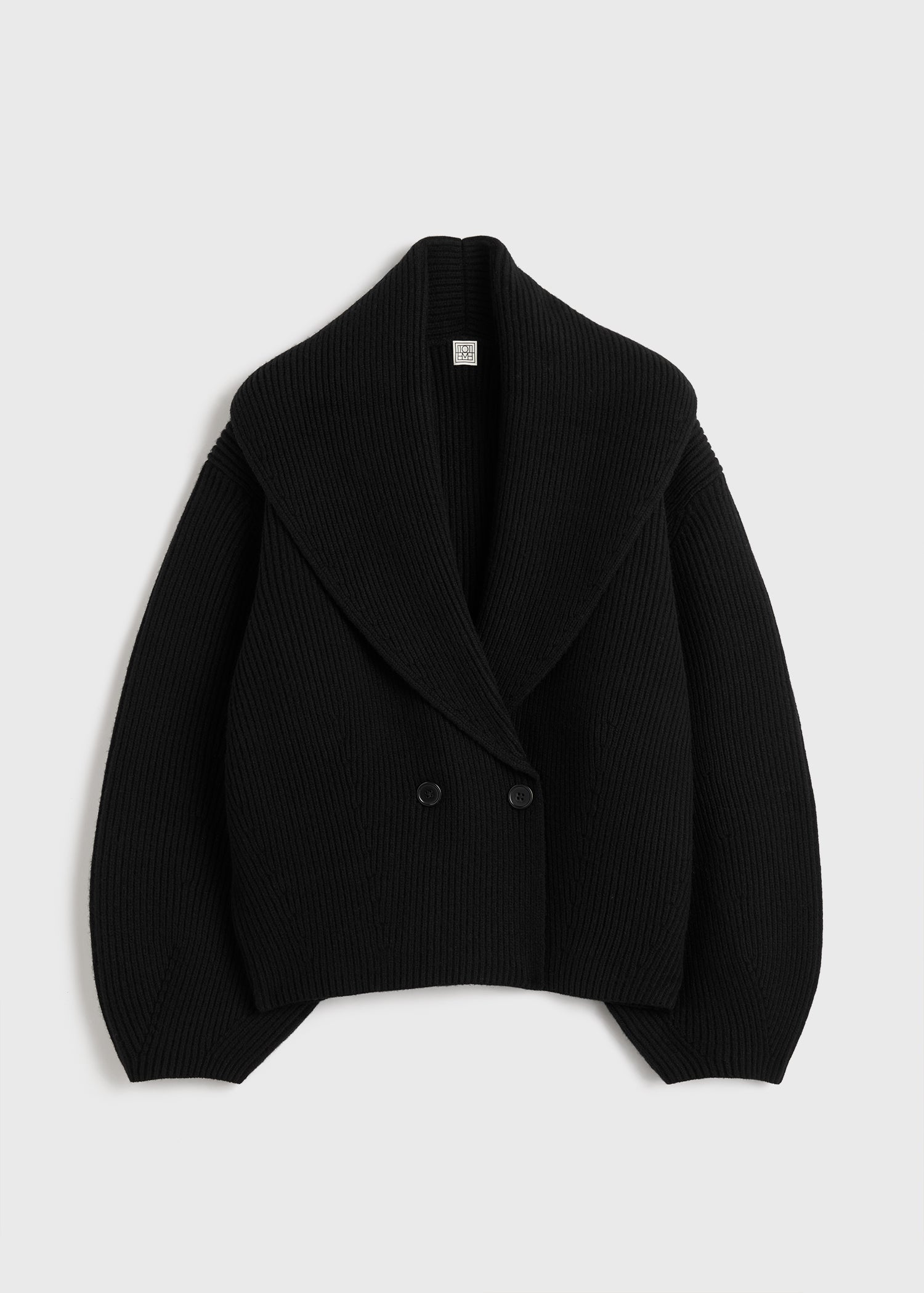 Shawl-lapel cardigan black