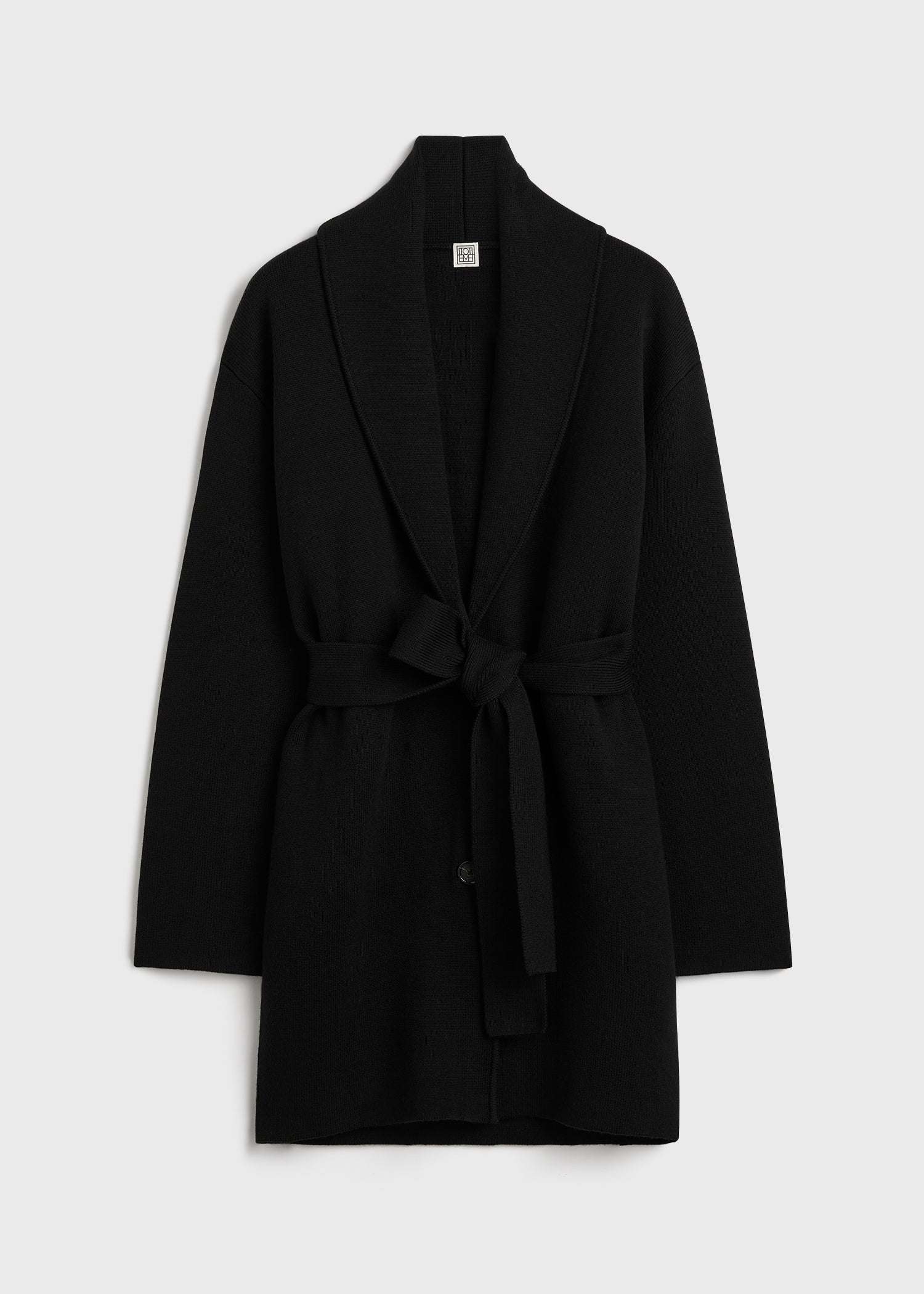 Shawl-lapel robe black – TOTEME