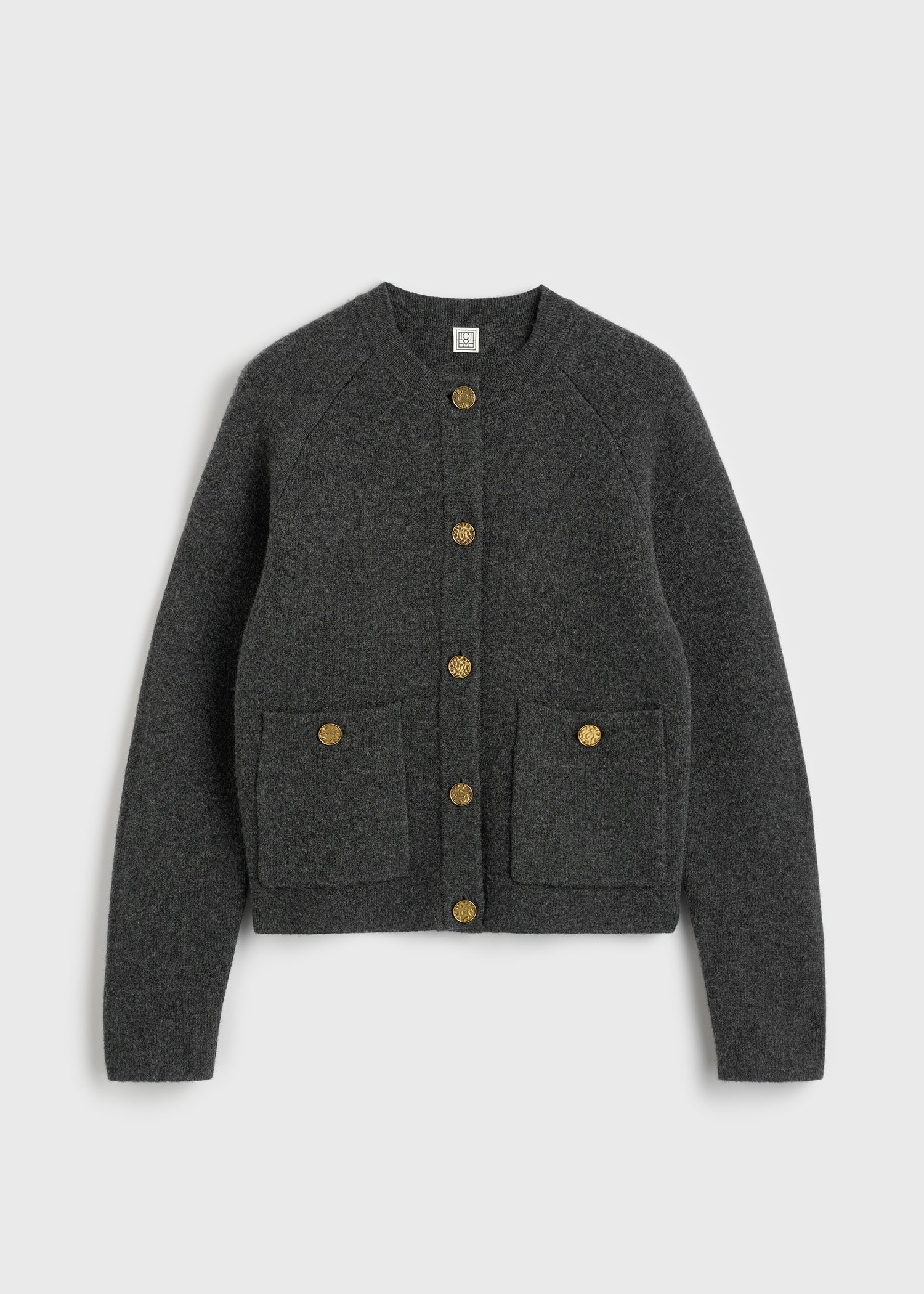 Hammered button cardigan charcoal