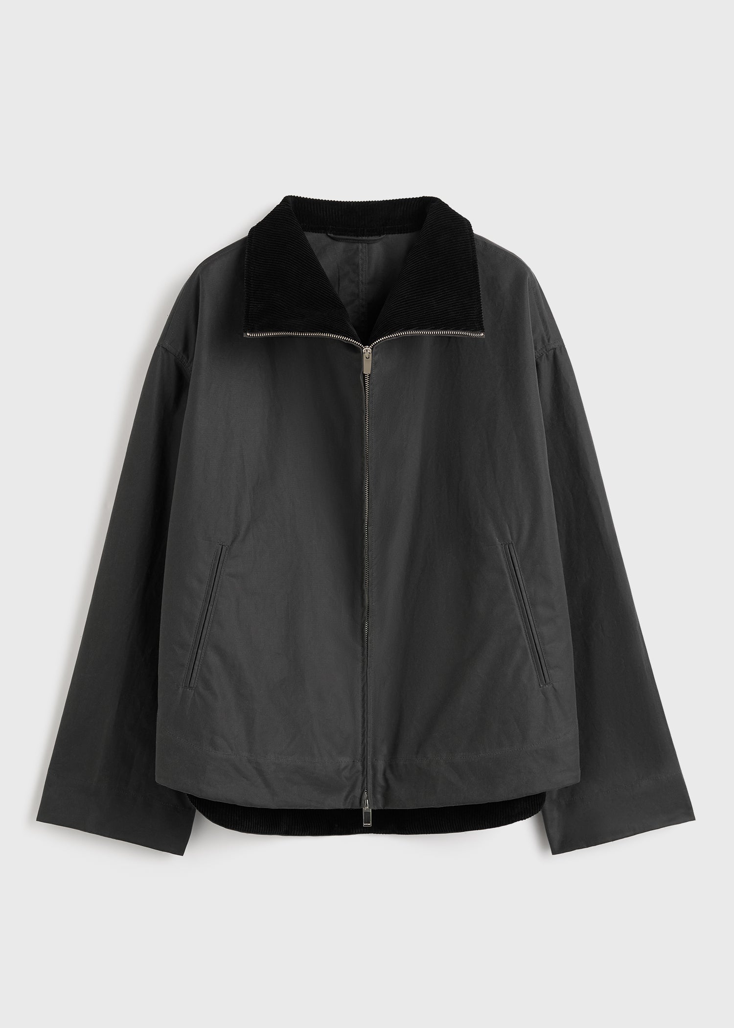【TOTEME】WASHED COTTON JACKET 黒 Zipped country jacket washed black – TOTEME
