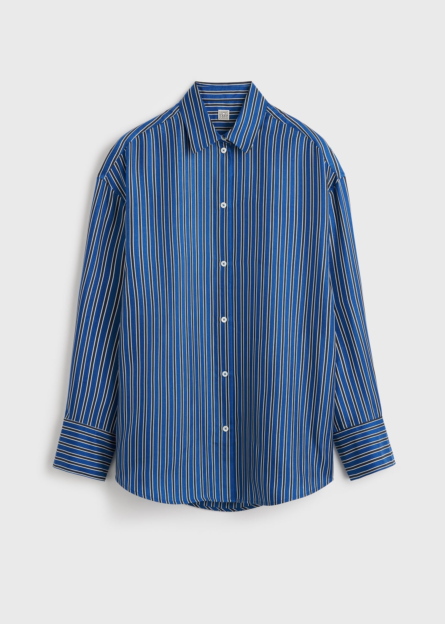 Oversized striped shirt blue/navy – TOTEME