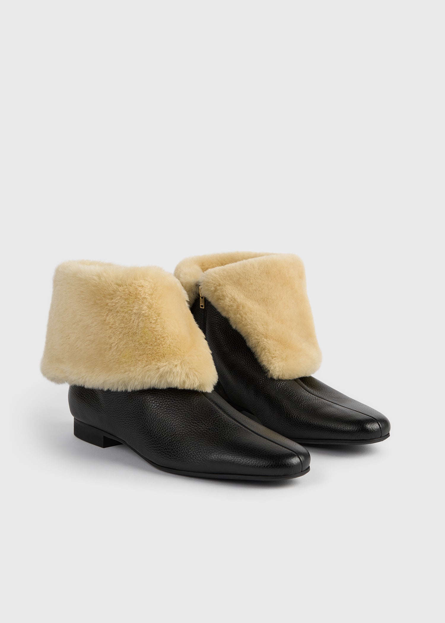 Downtown shearling boots black/beige
