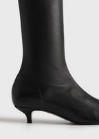 Day nappa knee-high boots black