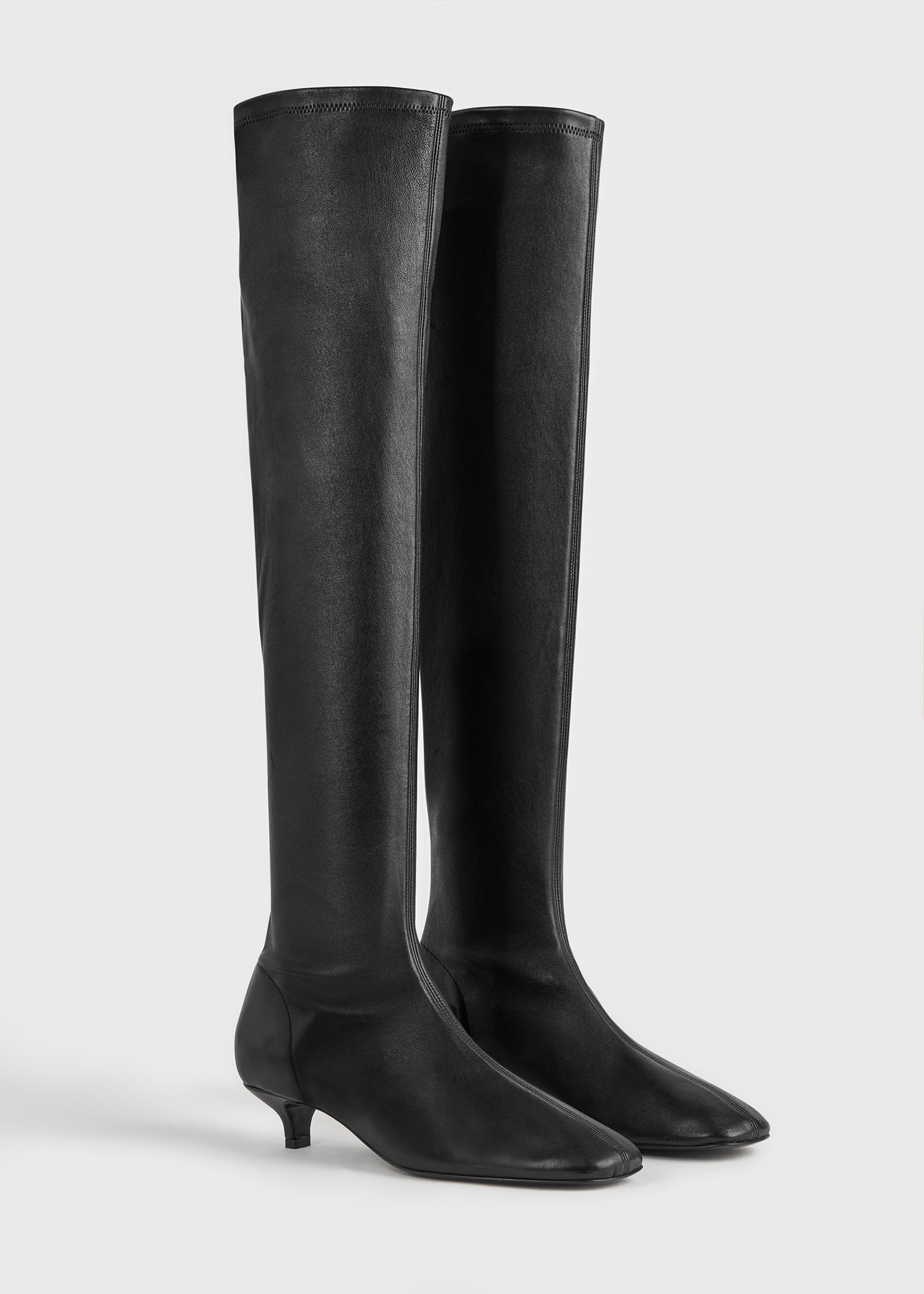 Day nappa knee-high boots black