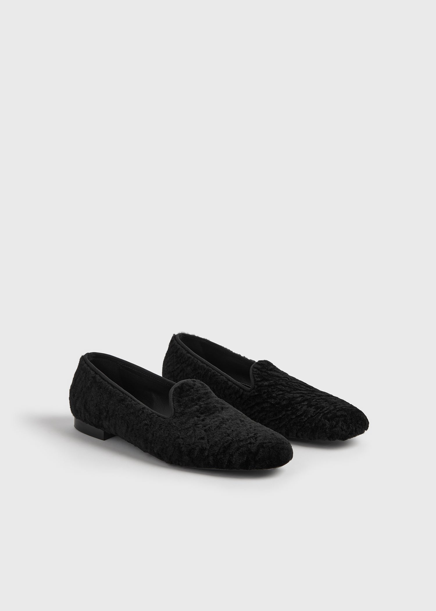 Shearling loafers black