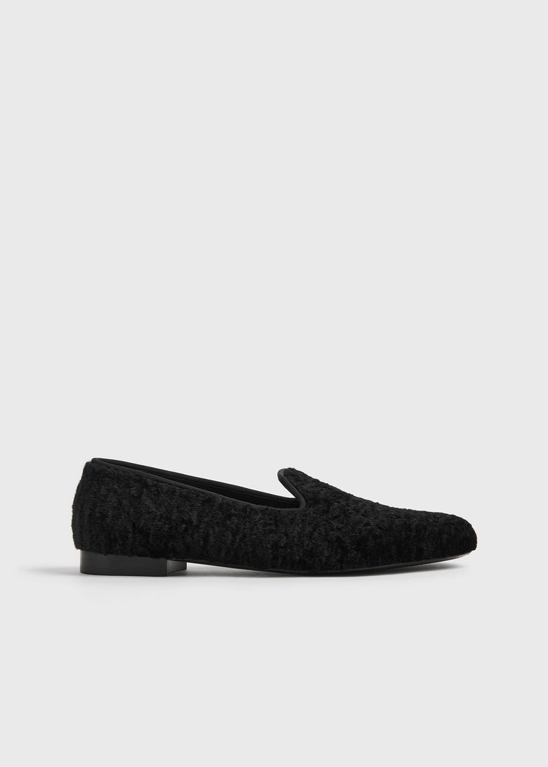 Shearling loafers black
