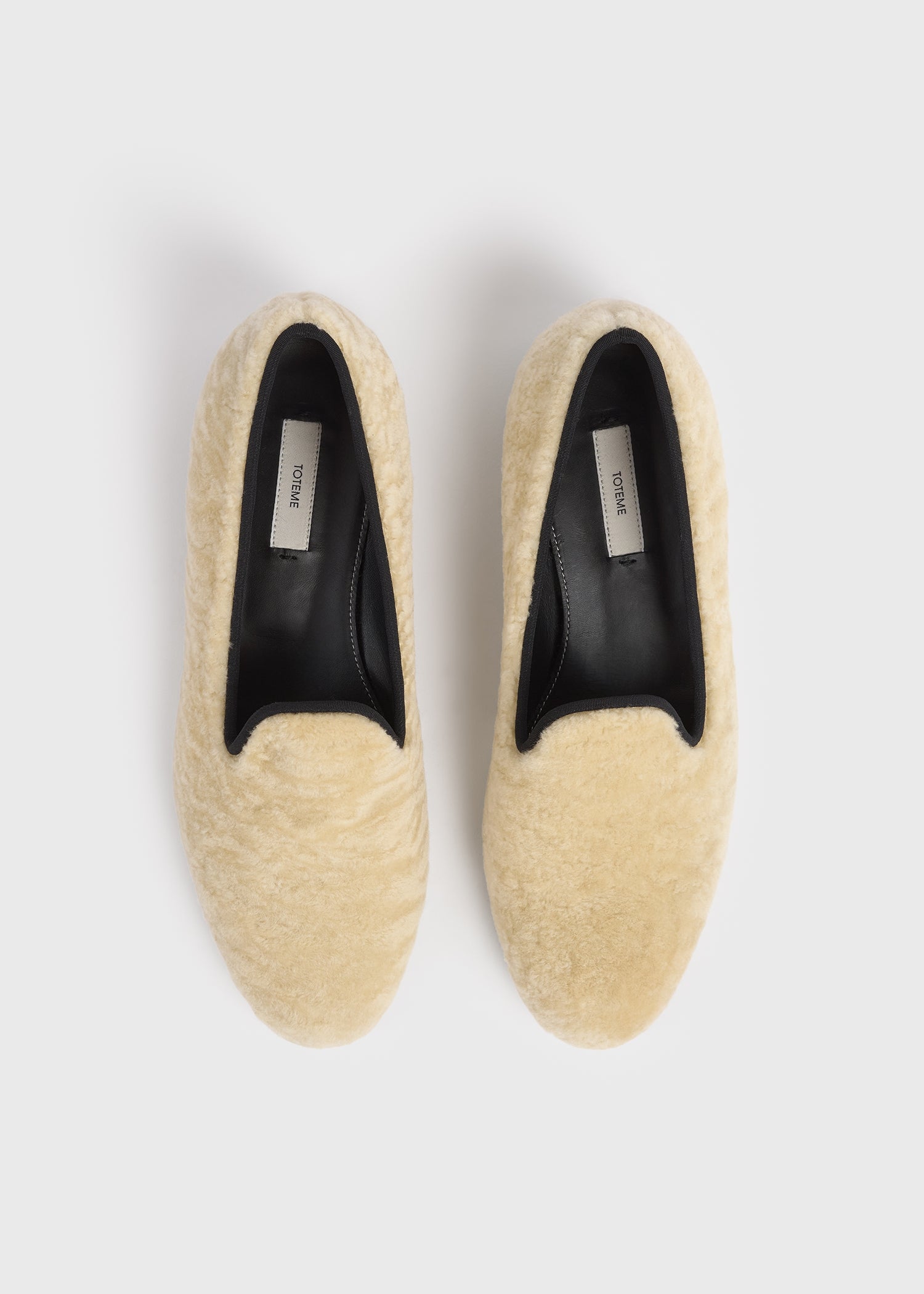 Shearling loafers beige