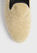 Shearling loafers beige