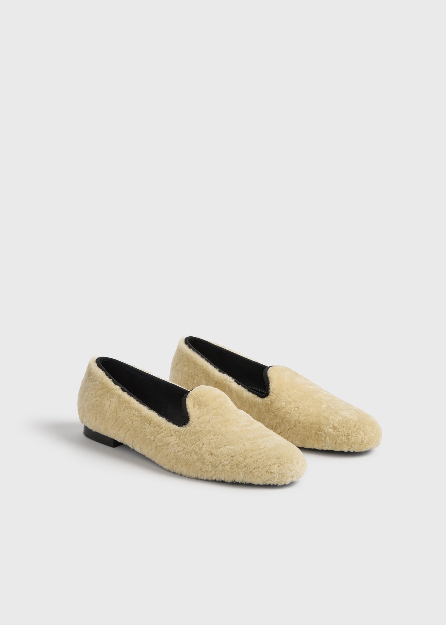 Shearling loafers beige