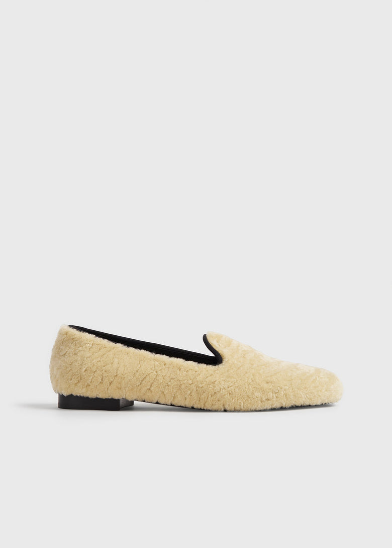 Shearling loafers beige
